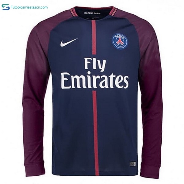 Camiseta Paris Saint Germain 1ª ML 2017/18 Azul